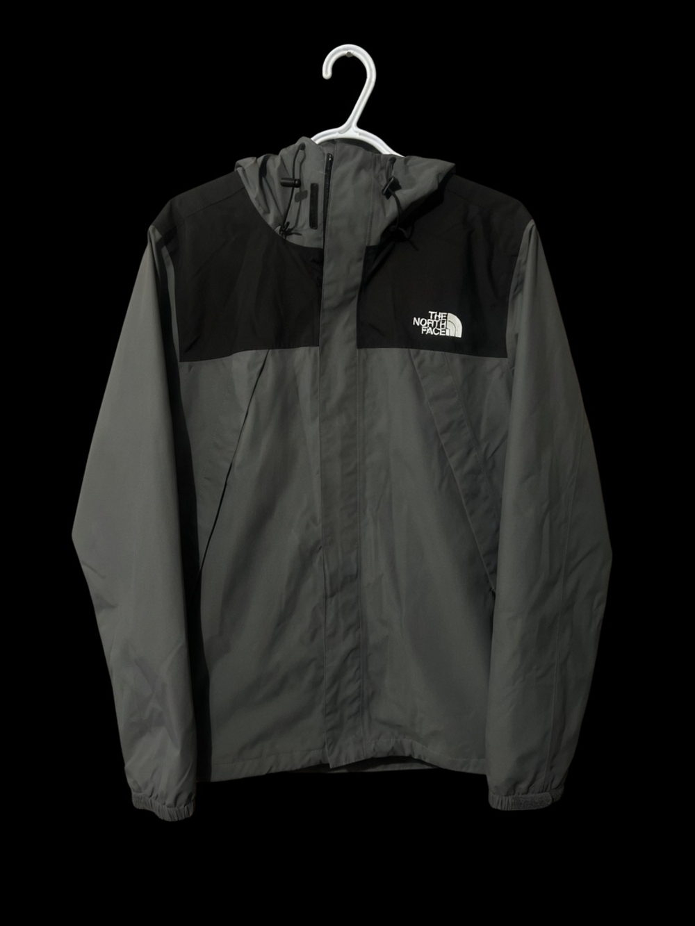 The North Face Men’s Gray and Black Rain Jacket